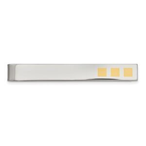 Stainless Steel & Gold Tone Plated Tie Bar or Money Clip, 7 x 58mm